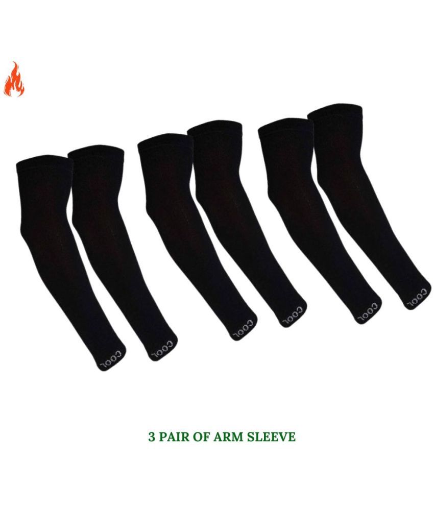     			MANSUDH Black Solid Riding Sleeves ( Set of 3 )