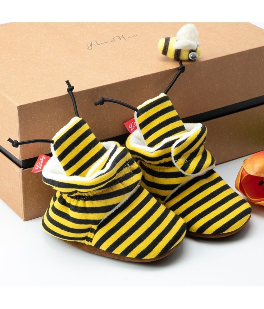     			Neska Moda - Yellow Booties For Baby Boy & Baby Girl 6-12 Months ( Pack of 1 )