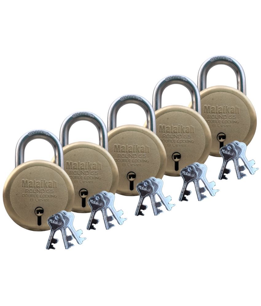     			Round 65mm Double Locking 8 Lever With 3 Keys Round Padlock