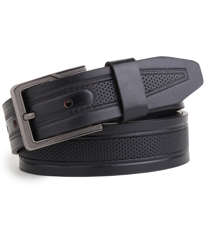     			SUNSHOPPING - Black 100% Leather Men's Formal Belt ( Pack of 1 )