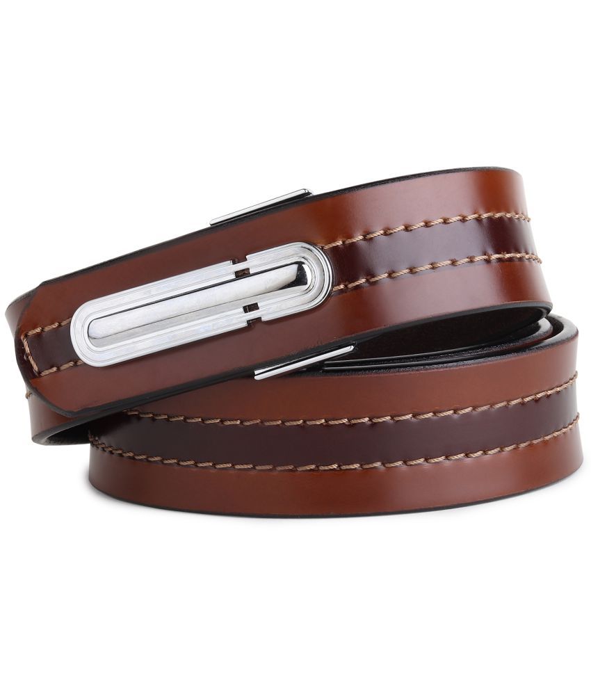     			SUNSHOPPING - Brown 100% Leather Men's Formal Belt ( Pack of 1 )