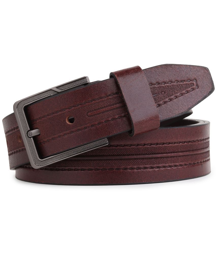     			SUNSHOPPING - Brown 100% Leather Men's Casual Belt ( Pack of 1 )