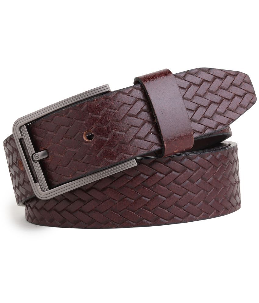     			SUNSHOPPING - Brown 100% Leather Men's Formal Belt ( Pack of 1 )