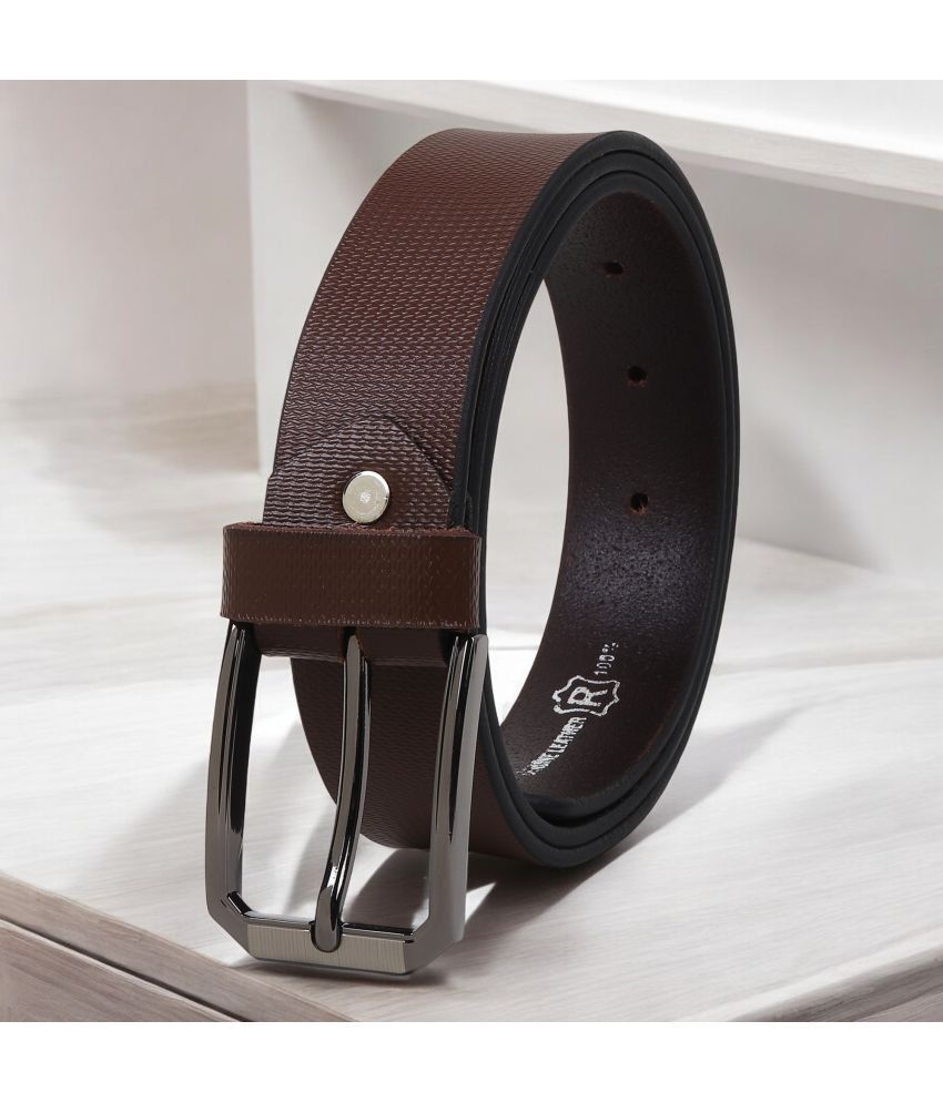     			SUNSHOPPING - Brown 100% Leather Men's Formal Belt ( Pack of 1 )