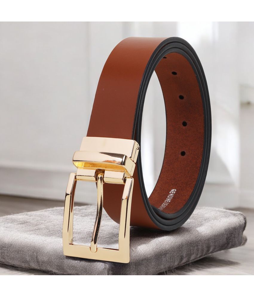     			SUNSHOPPING - Tan 100% Leather Men's Formal Belt ( Pack of 1 )