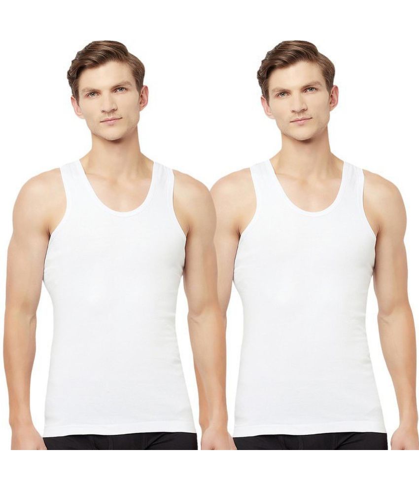     			TT Pack of 2 Cotton Basic Vest For Men ( White )