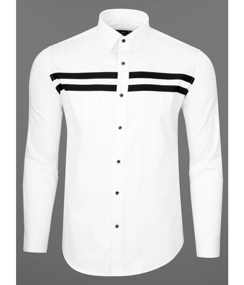     			VERTUSY Cotton Blend Regular Fit Striped Full Sleeves Men's Casual Shirt - White ( Pack of 1 )