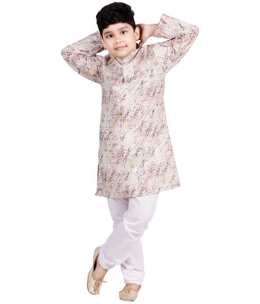     			s muktar garments Baby Boys Rayon Ethnic - Pattern Kurta Pyjama Set ( White , Pack of 1 )