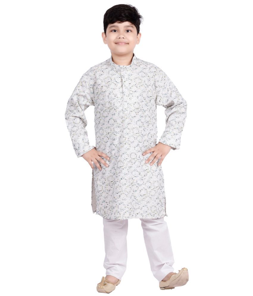     			s muktar garments Baby Boys Rayon Ethnic - Pattern Kurta Pyjama Set ( Off White , Pack of 1 )