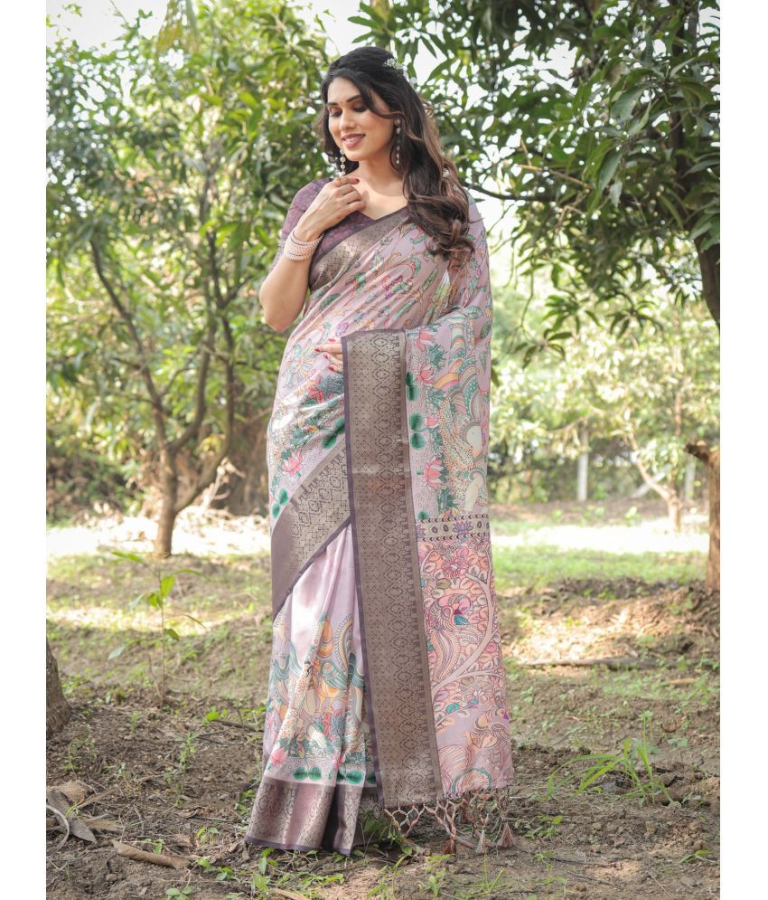     			Almaari Fashion Cotton Silk Printed Saree With Blouse Piece ( Cream , Pack of 1 )