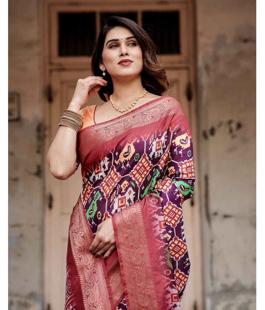     			Almaari Fashion Cotton Silk Printed Saree With Blouse Piece ( Multicolor , Pack of 1 )