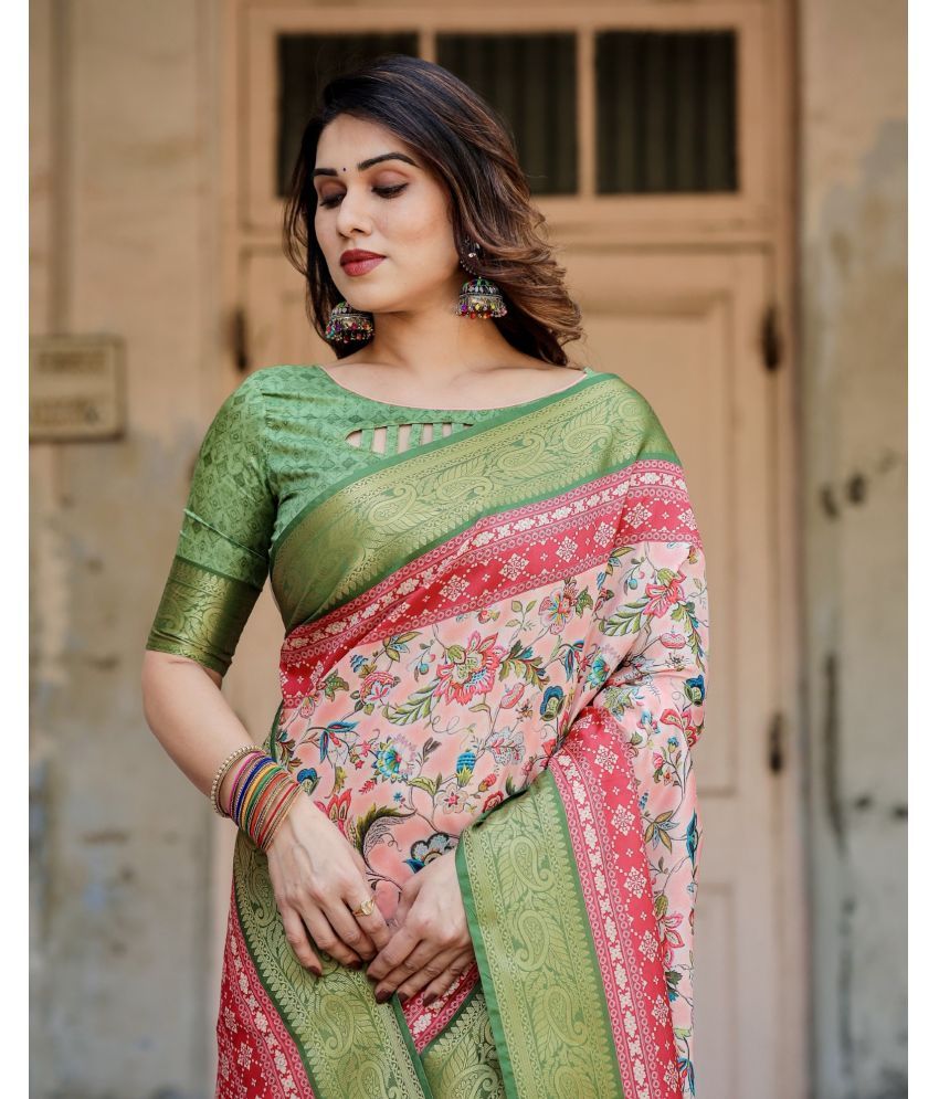     			Almaari Fashion Cotton Silk Printed Saree With Blouse Piece ( Multicolor , Pack of 1 )