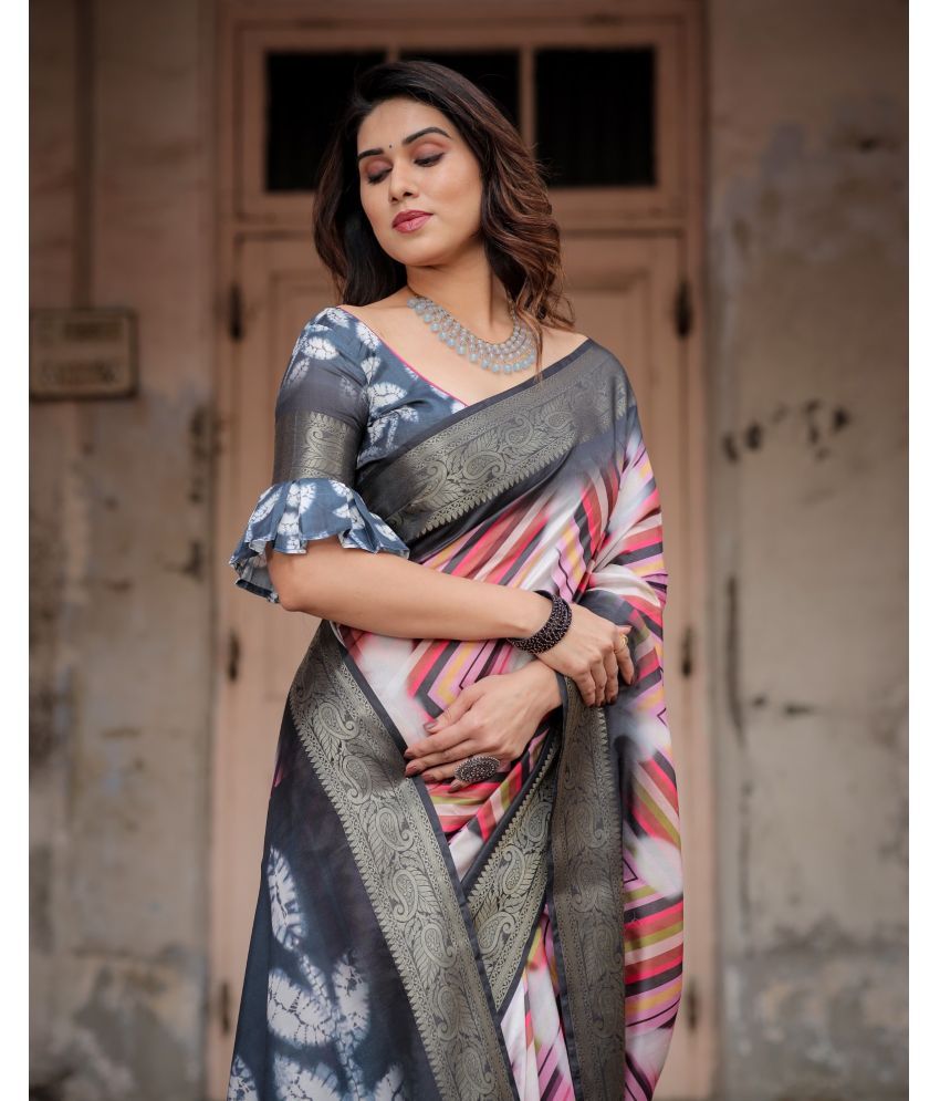     			Almaari Fashion Cotton Silk Printed Saree With Blouse Piece ( Multicolor , Pack of 1 )