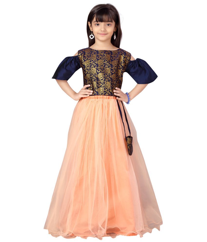     			Aarika Silk Lehenga Choli Set For Girls ( Pack of 1 , Navy Blue )