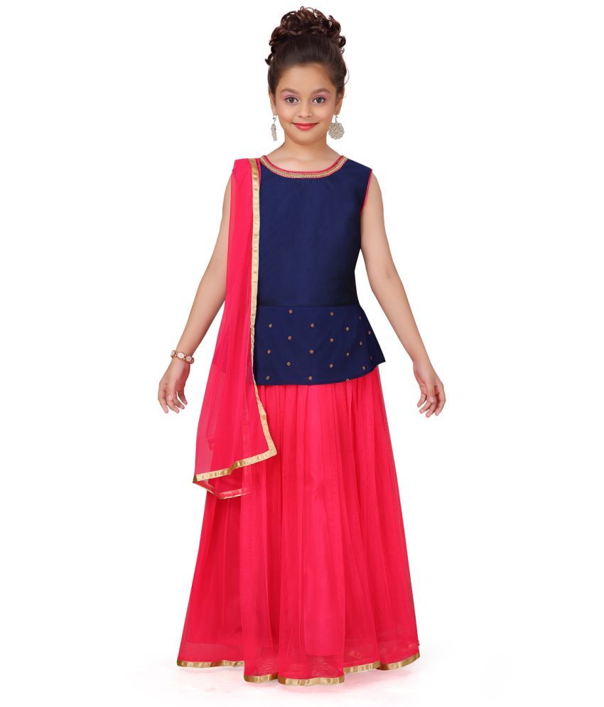     			Aarika Silk Lehenga Choli Set For Girls ( Pack of 1 , Navy Blue )