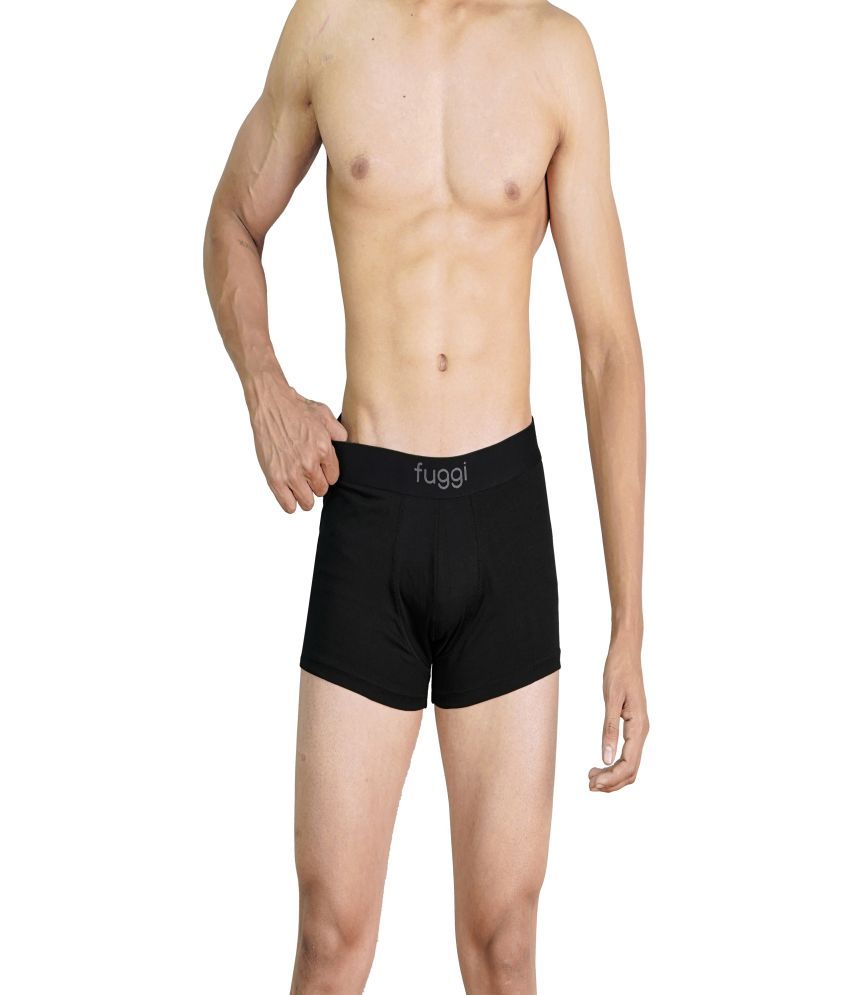     			FUGGI Pack of 1 Cotton Trunks For Men's ( Black )