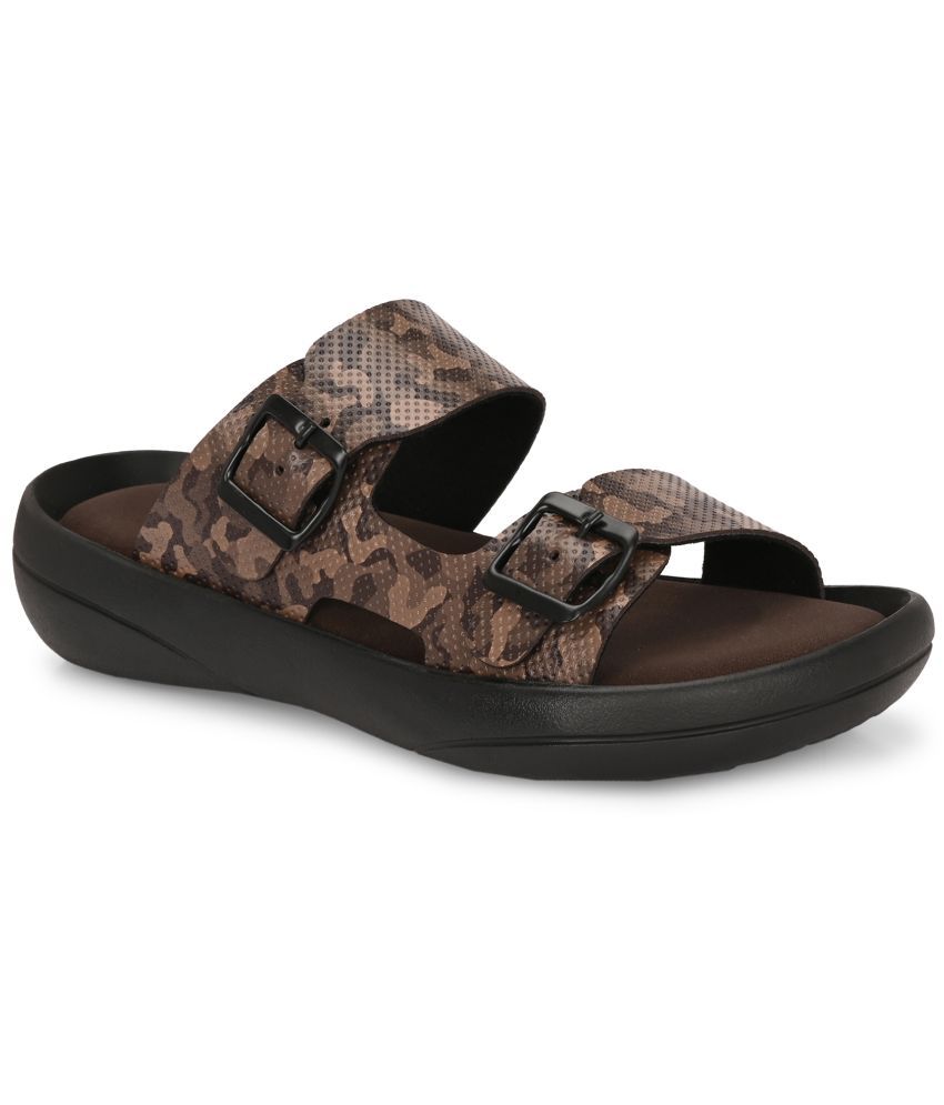     			Leeport Brown Men's Thong Flip Flop