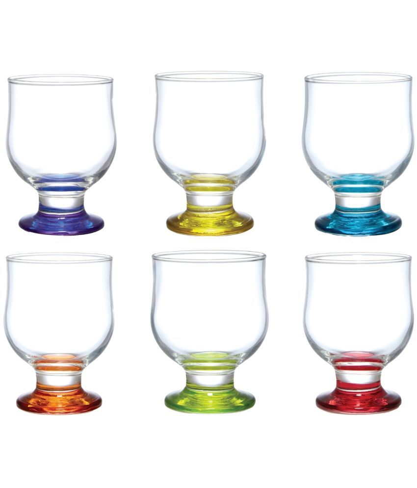     			ROXX Tumbler Set of 6 Glass Glasses Set 300 ml ( Pack of 6 ) Multicolor