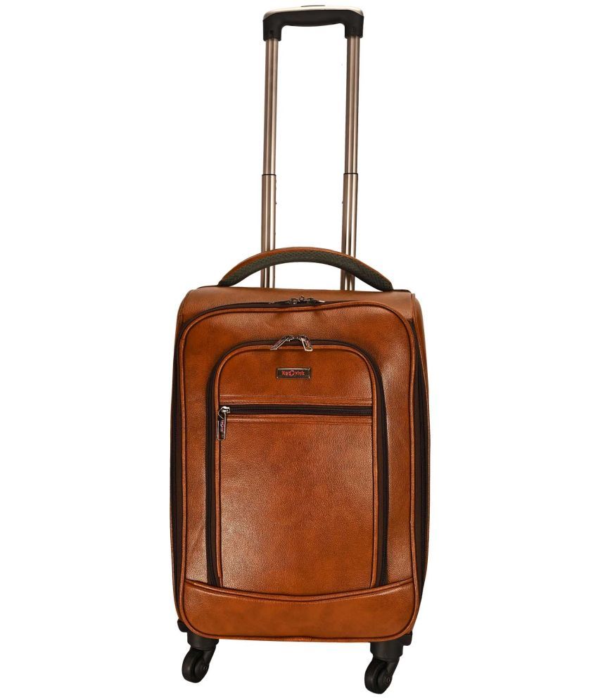     			Red vick 60 Ltrs Tan Artificial Leather Duffle Trolley