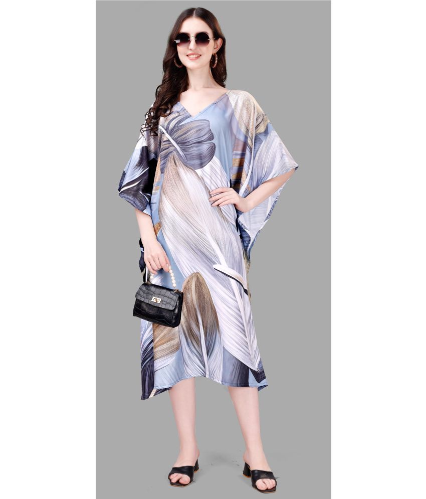     			SILK SUTRA Rayon Printed Knee Length Women's Kaftan - Multi Color ( Pack of 1 )