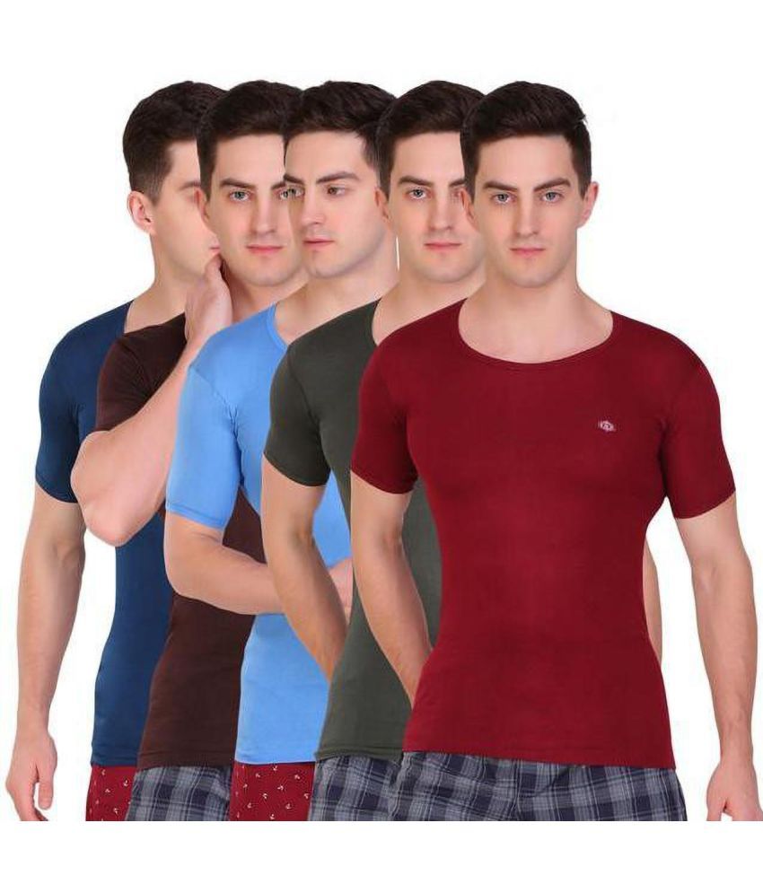     			TT Pack of 5 Cotton Basic Vest For Men ( Multicolor )