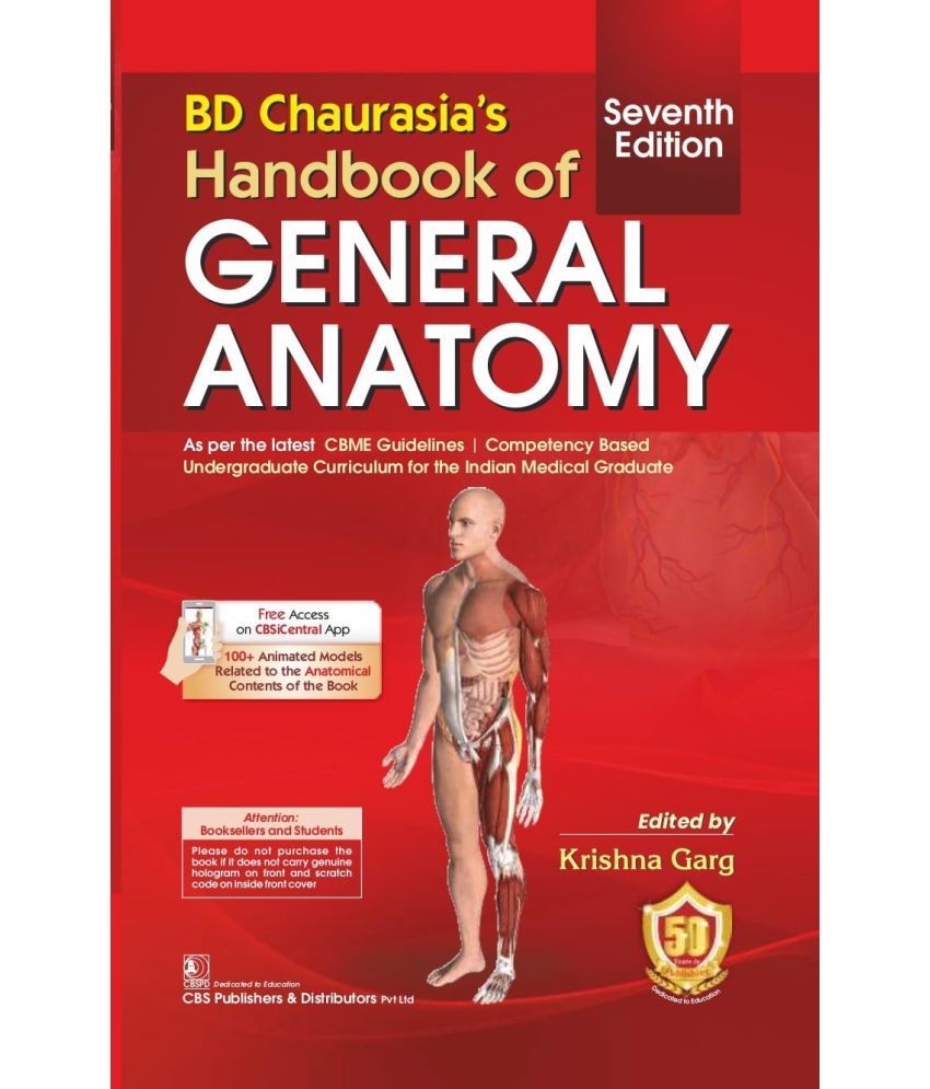     			Bd Chaurasias Handbook Of General Anatomy 7Ed (Pb 2024)