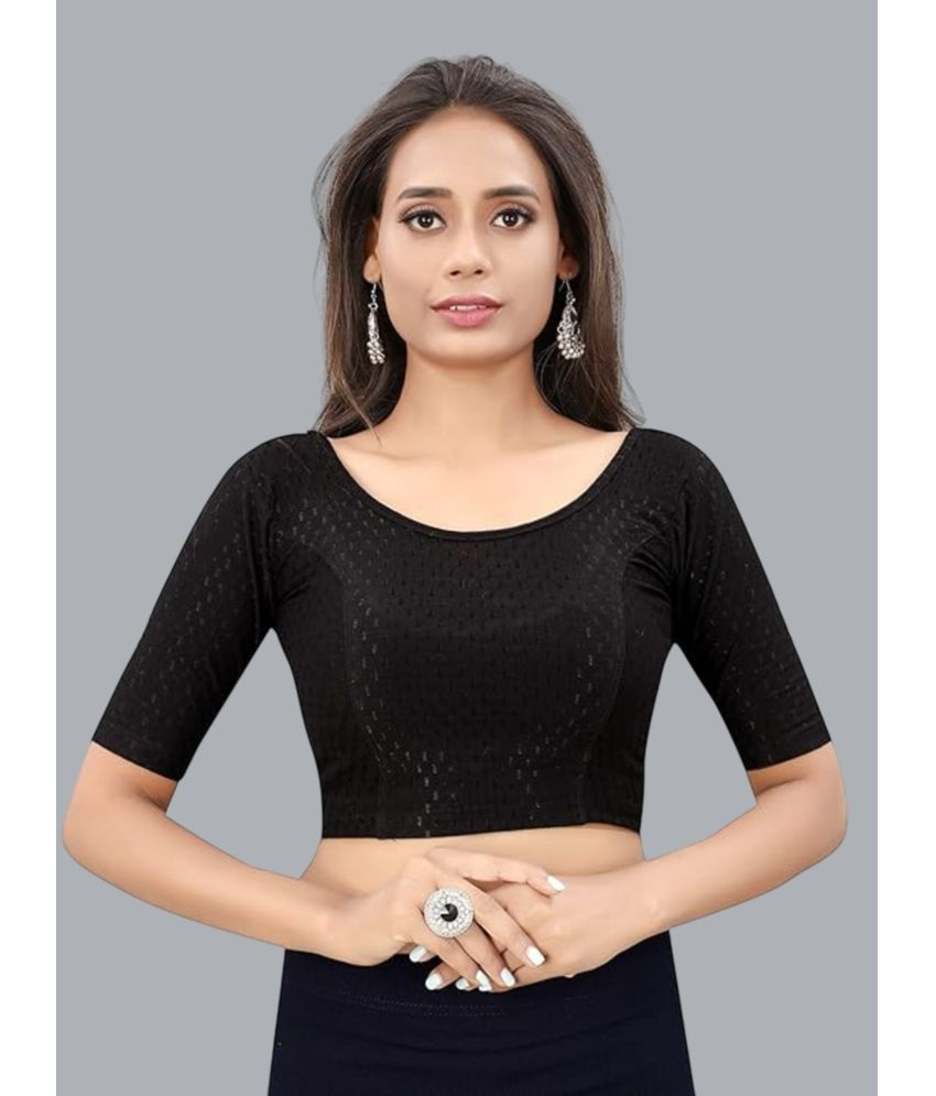     			Bulbul Black Readymade without Pad Lycra Women's Blouse ( Pack of 1 )