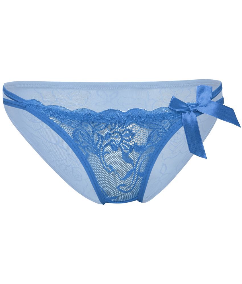     			FIHA Pack of 1 Lace Thongs For Women ( Blue )