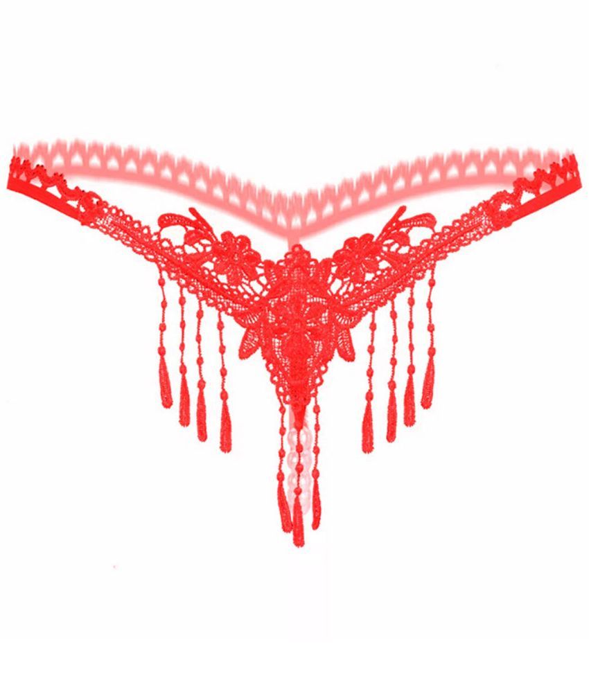     			FIHA Pack of 1 Lace Thongs For Women ( Red )