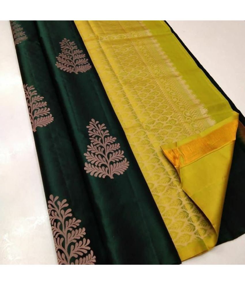     			JULEE Silk Blend Embellished Saree With Blouse Piece ( Green , Pack of 1 )