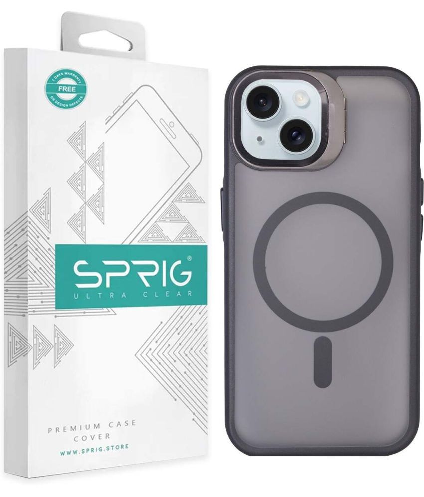     			Sprig Plain Cases Compatible For TPU Glossy Cases Iphone 15 With Camera Glass Stand ( Pack of 1 )