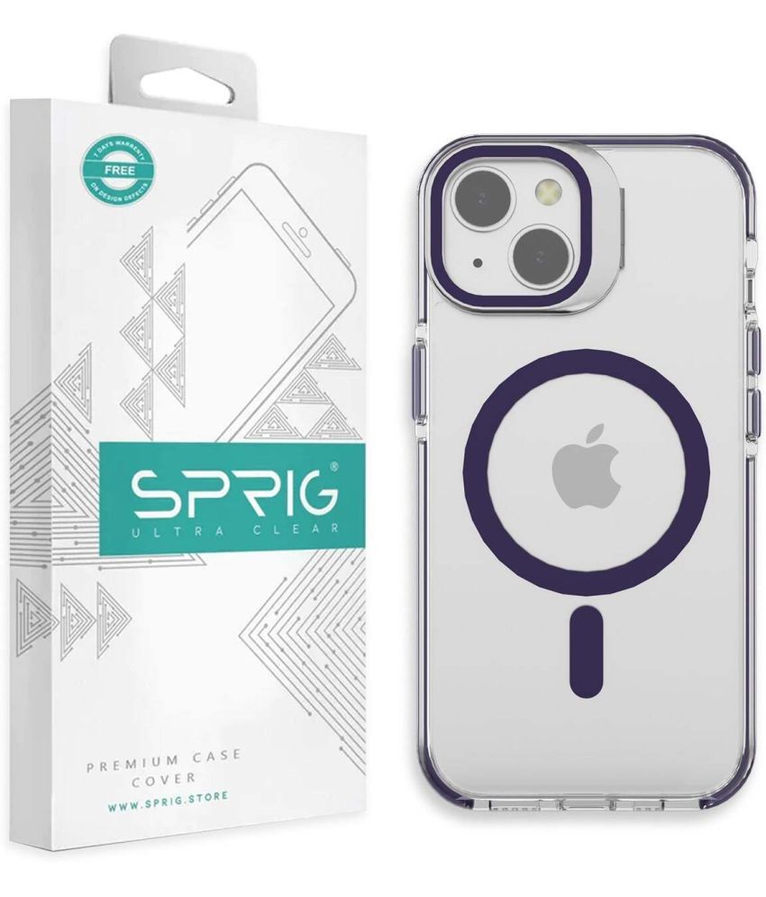     			Sprig Plain Cases Compatible For Polycarbonate Iphone 15 Back Case With Camera Stand ( Pack of 1 )