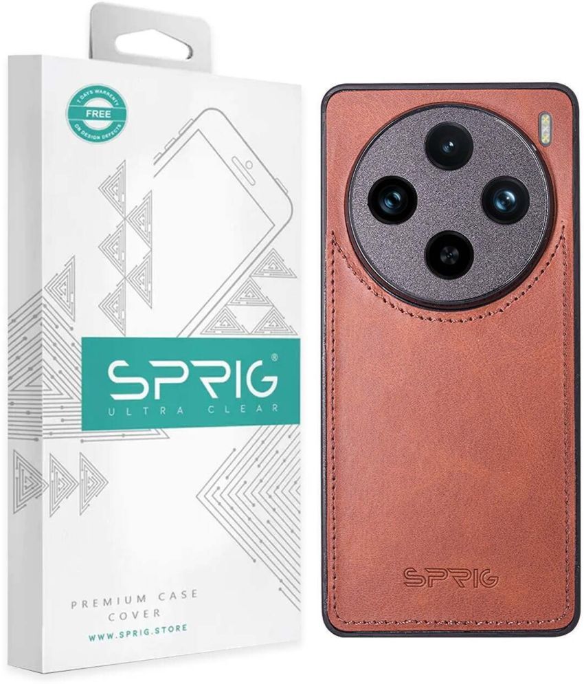     			Sprig Plain Cases Compatible For Leather Vivo X100 ( Pack of 1 )