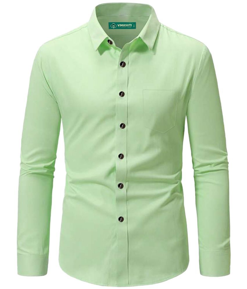     			VIMASUTI Cotton Blend Slim Fit Solids Full Sleeves Men's Casual Shirt - Sea Green ( Pack of 1 )