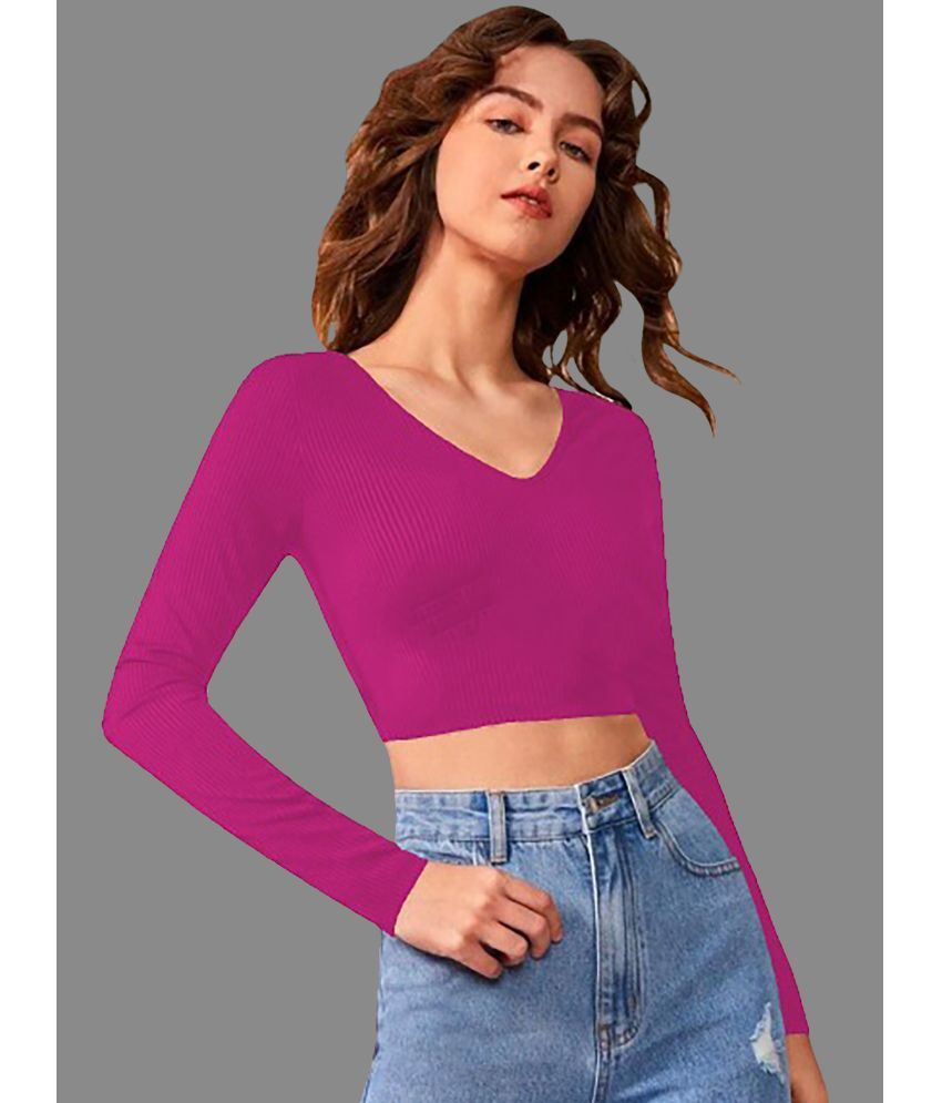     			Dream Beauty Fashion Pink Polyester Women's Crop Top ( Pack of 1 )