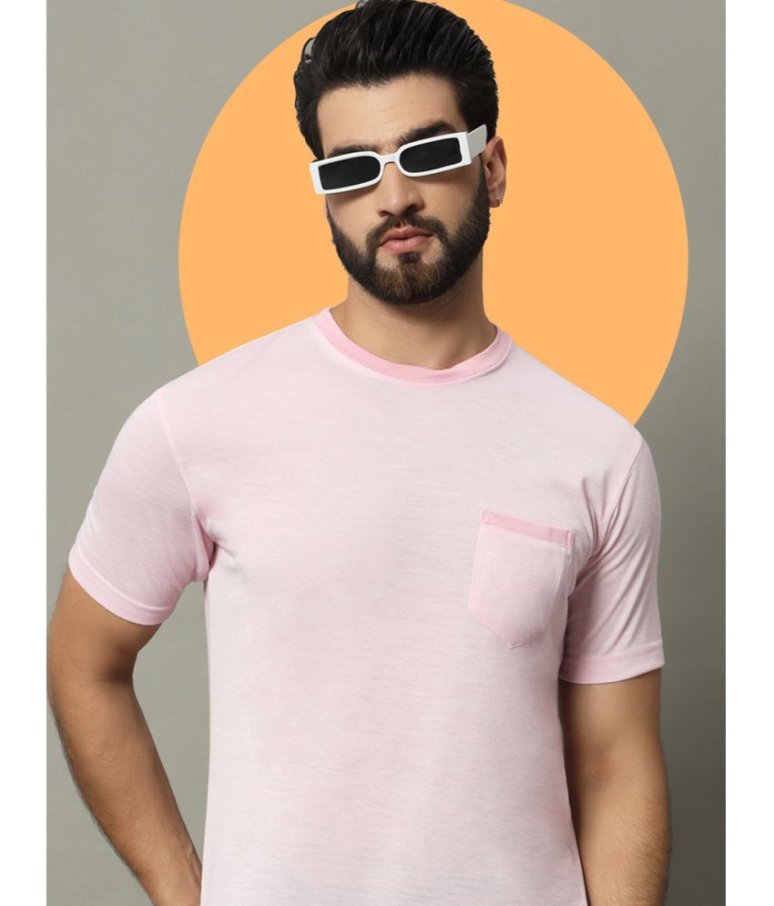     			GET GOLF Cotton Blend Regular Fit Solid Half Sleeves Men's Round T-Shirt - Pink ( Pack of 1 )