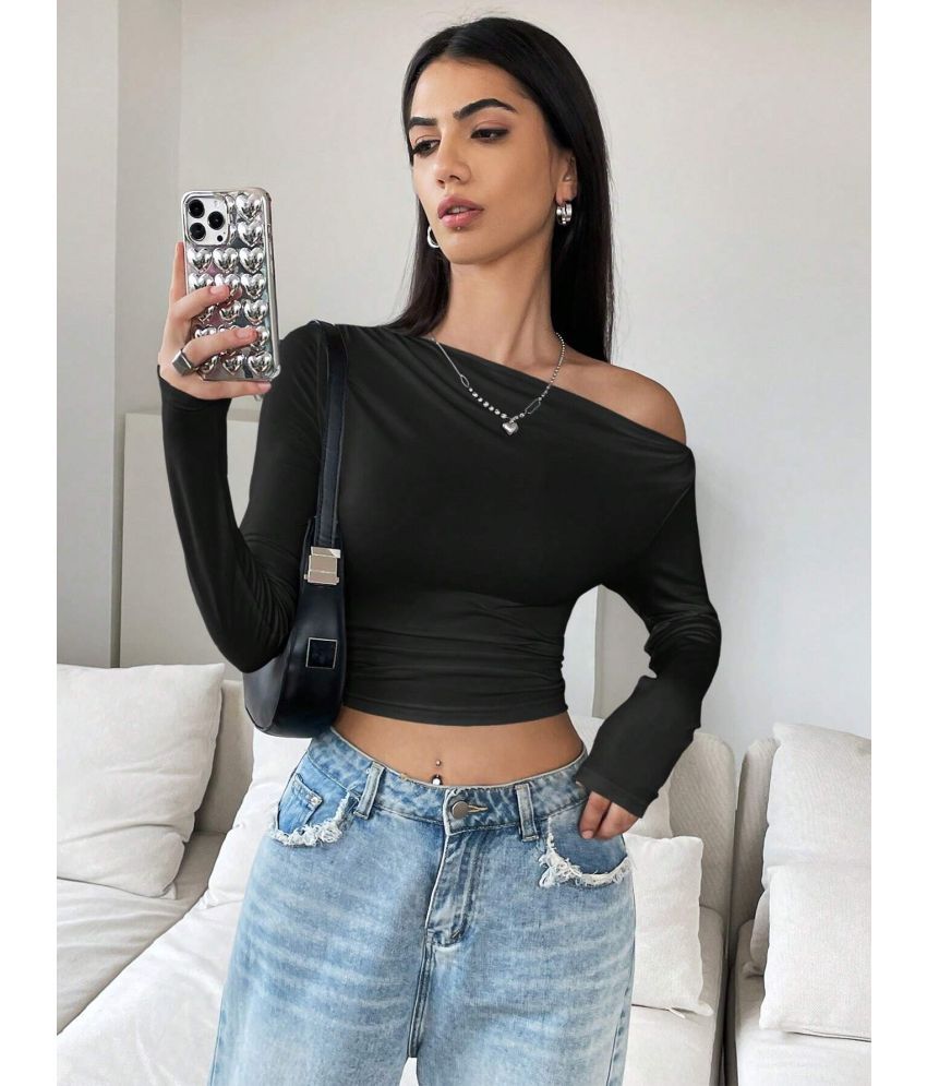     			Istyle Can Black Polyester Women's Crop Top ( Pack of 1 )