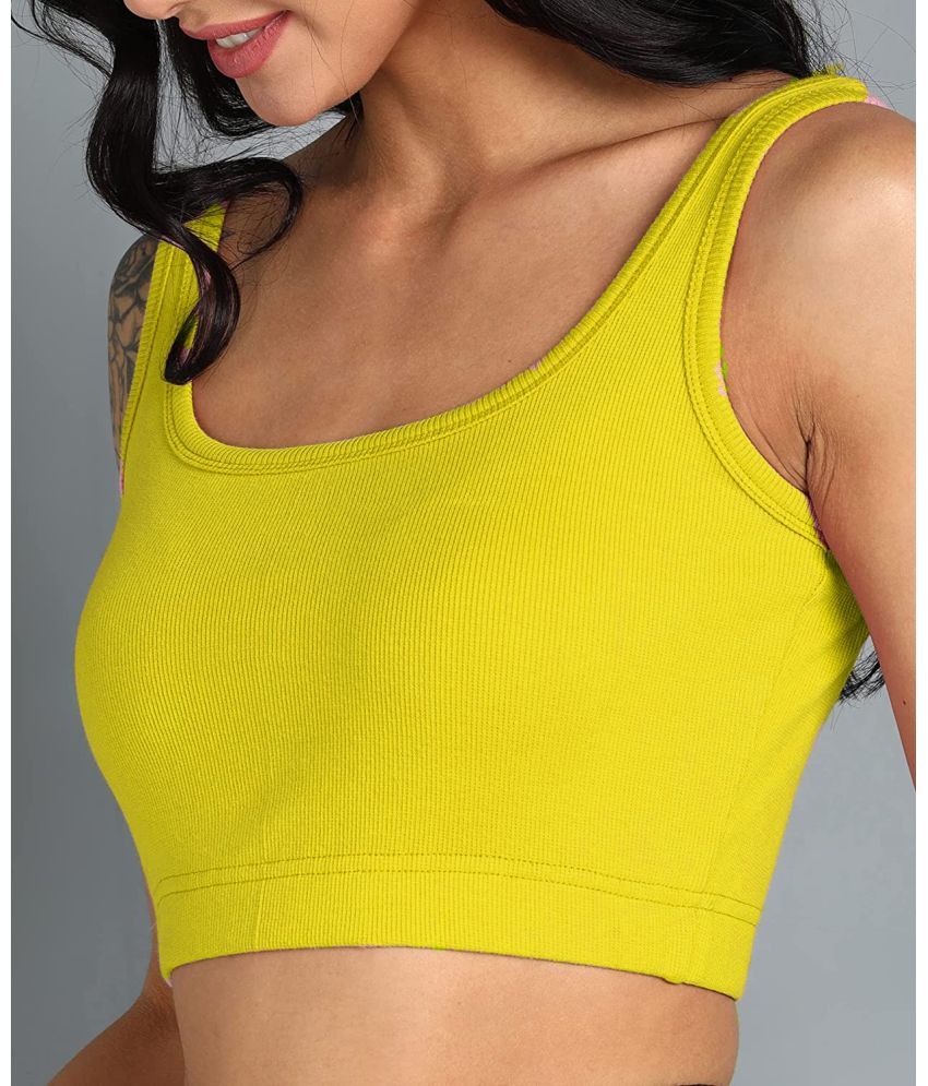     			Istyle Can Yellow Hosiery Women's Crop Top ( Pack of 1 )