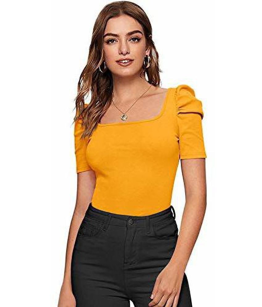     			Istyle Can Yellow Polyester Women's Regular Top ( Pack of 1 )