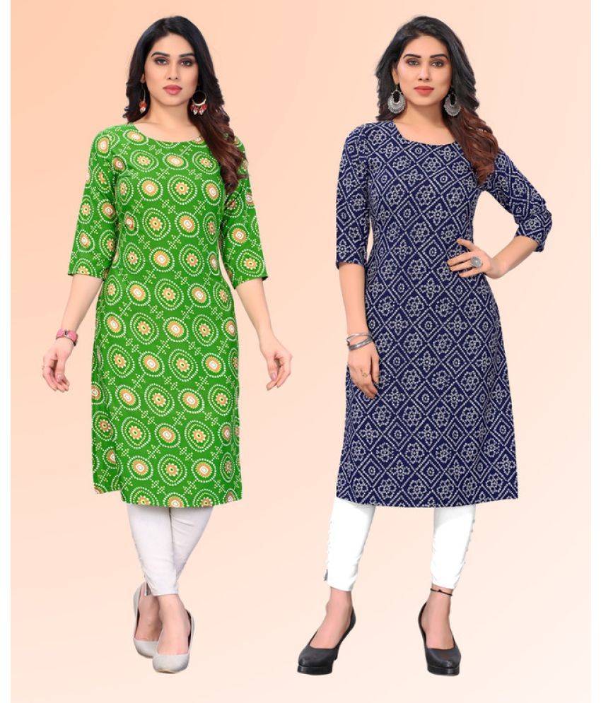     			KETAKI FASHION Pack of 2 Crepe Printed Straight Women's Kurti - ( Multicoloured )