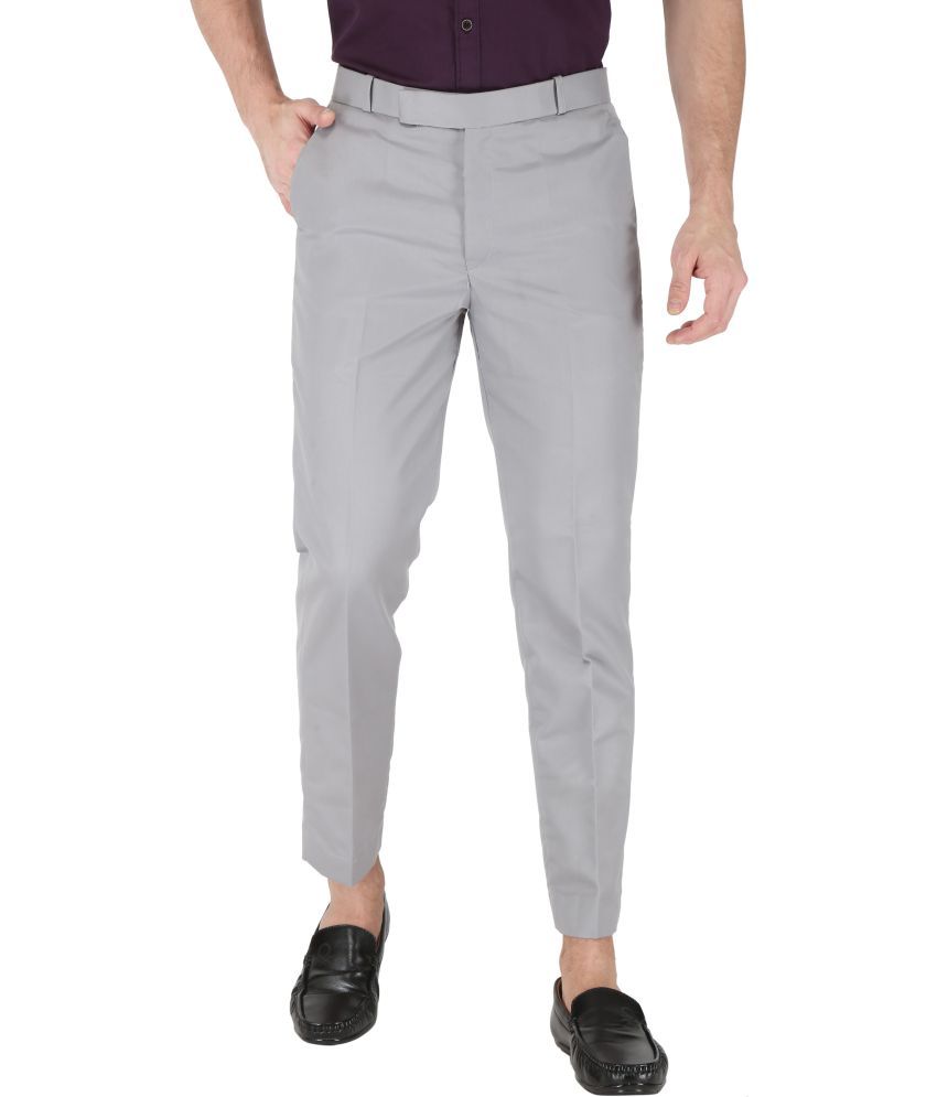     			KS Fashion Regular Flat Men's Formal Trouser - Grey ( Pack of 1 )