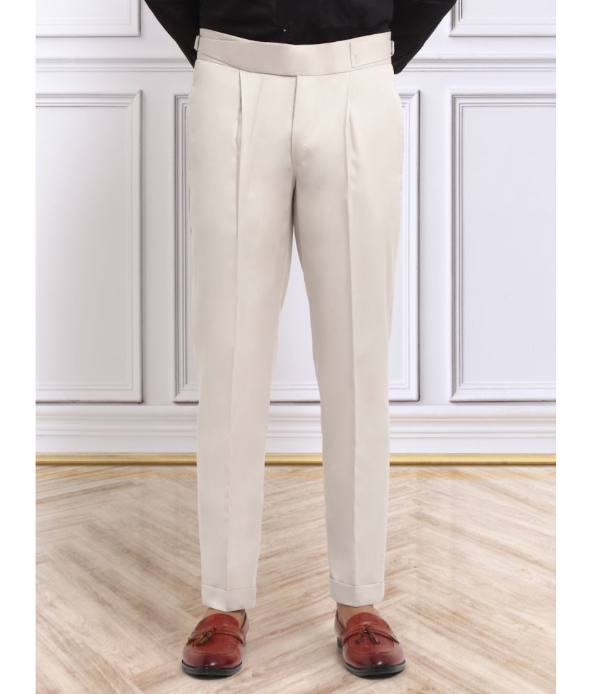     			Klotthe Slim Pleated Men's Formal Trouser - Cream ( Pack of 1 )