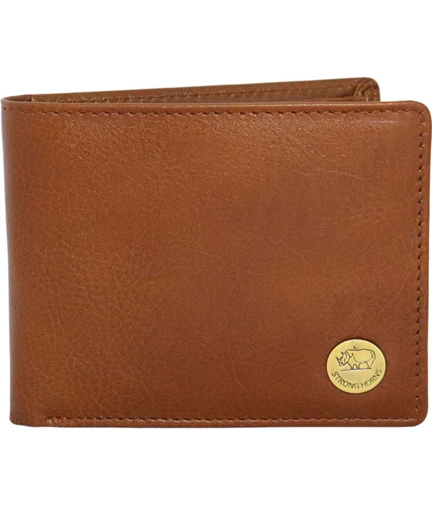     			STRONG HORNS 100% Leather Engraved Men's Regular Wallet With 8 Slots For Card ( Brown , Pack of 1 )