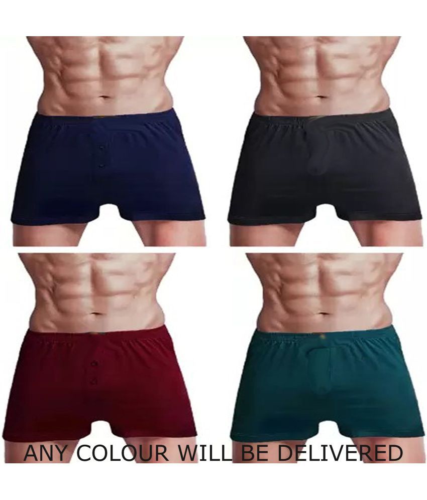     			Cavenders Pack of 4 Cotton Blend Trunks For Men's ( Lime Green )