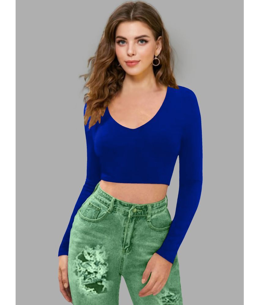     			Dream Beauty Fashion Blue Polyester Women's Crop Top ( Pack of 1 )