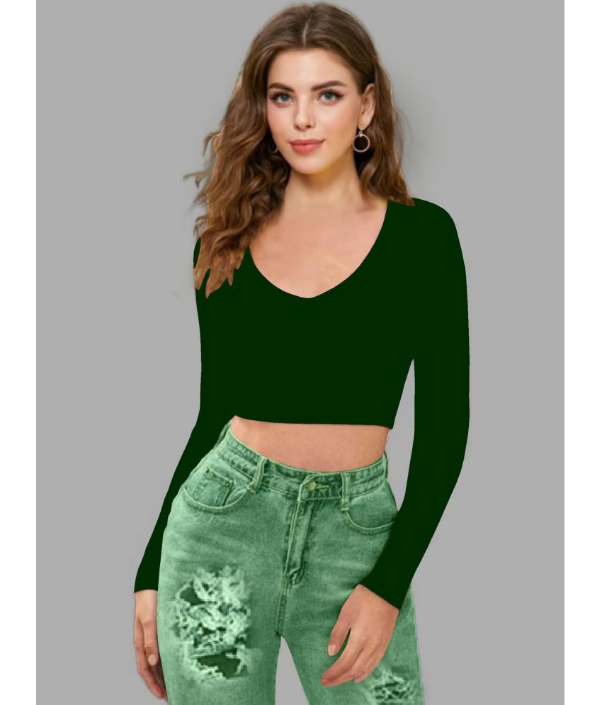     			Dream Beauty Fashion Green Polyester Women's Crop Top ( Pack of 1 )