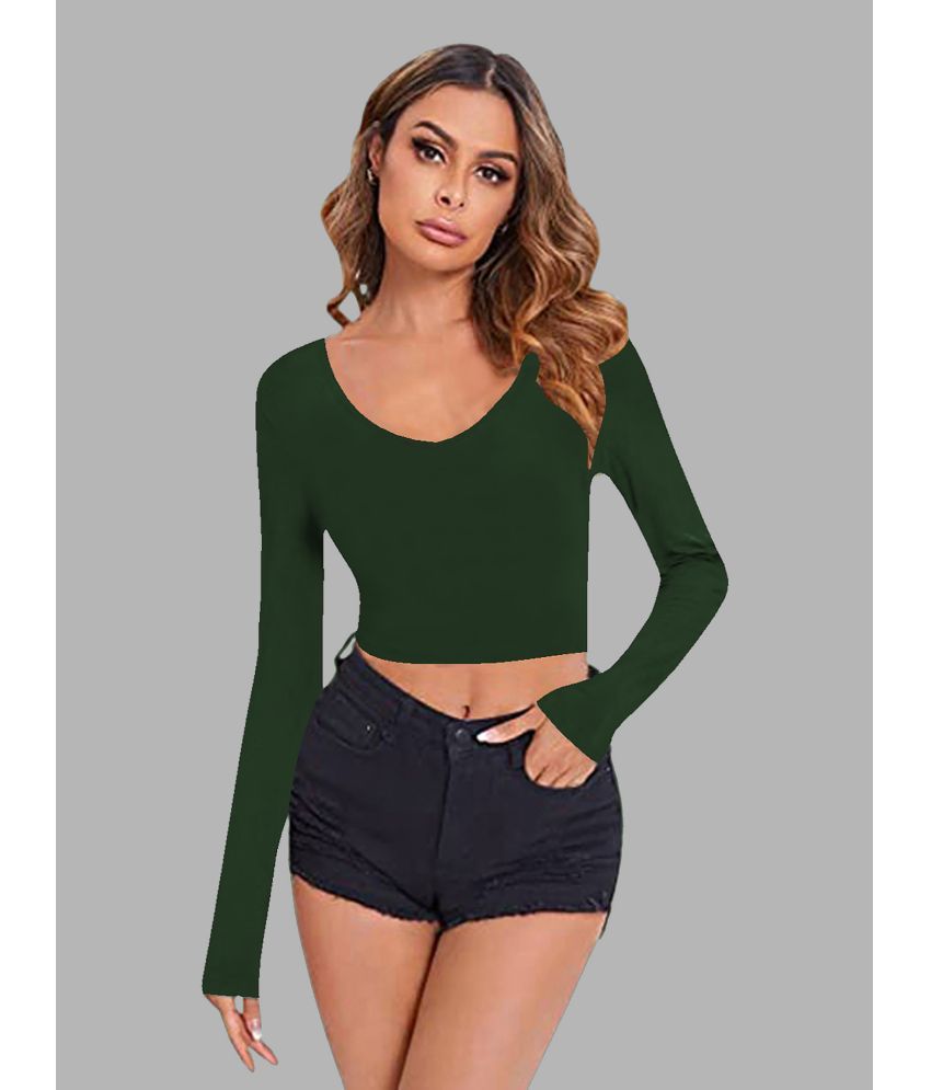     			Dream Beauty Fashion Green Polyester Women's Crop Top ( Pack of 1 )