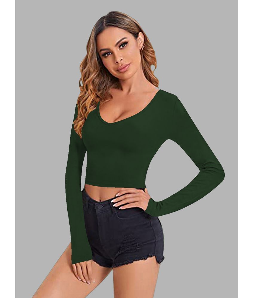     			Dream Beauty Fashion Green Polyester Women's Crop Top ( Pack of 1 )