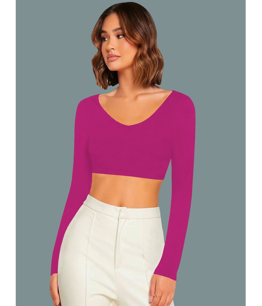     			Dream Beauty Fashion Pink Polyester Women's Crop Top ( Pack of 1 )