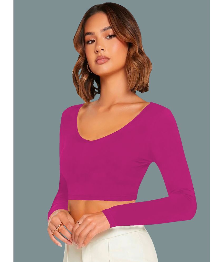     			Dream Beauty Fashion Pink Polyester Women's Crop Top ( Pack of 1 )